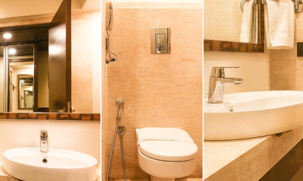 Koupelna v ubytování Treebo Premium Eden Residency