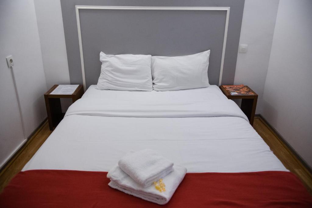 Postel nebo postele na pokoji v ubytování Hôtel Le Stanislas