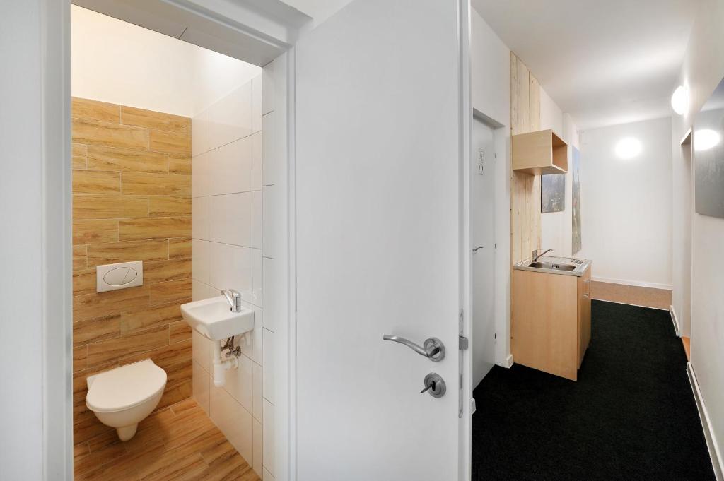 Koupelna v ubytování Bel Hostel
