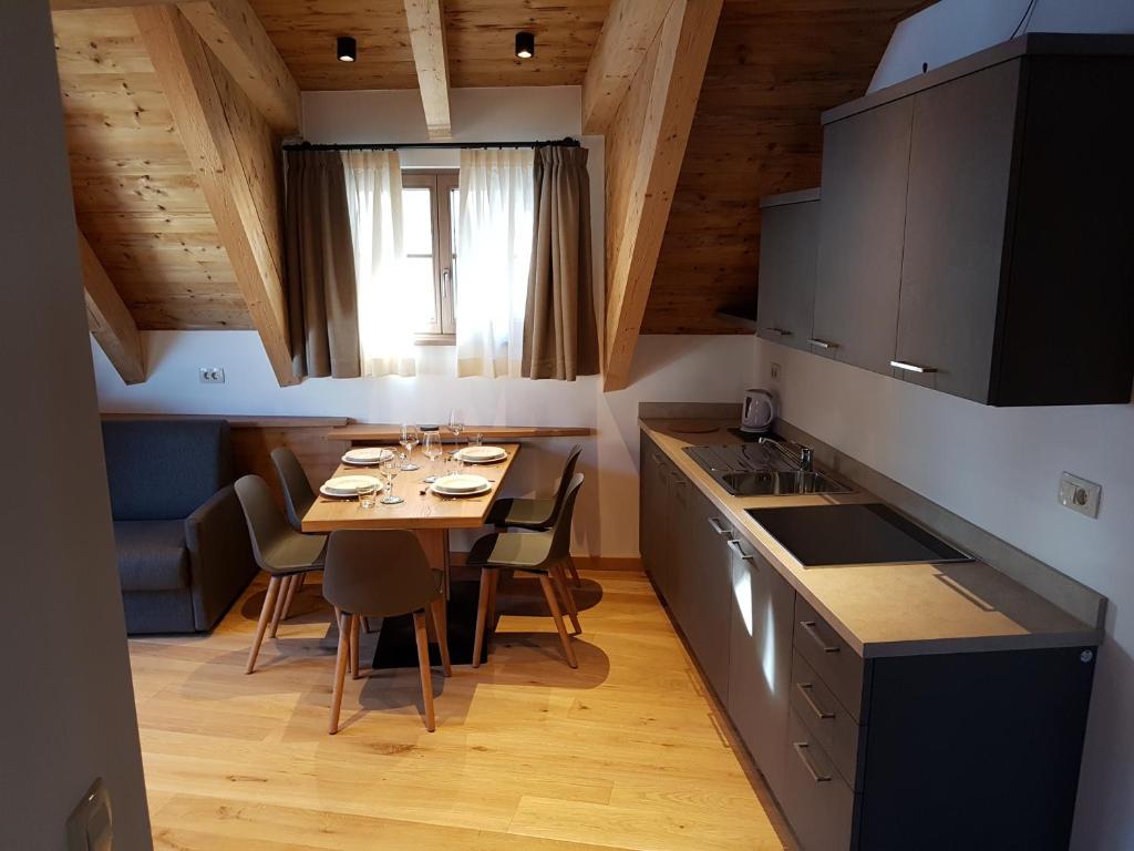 Kuchyň nebo kuchyňský kout v ubytování Hotel Vandot
