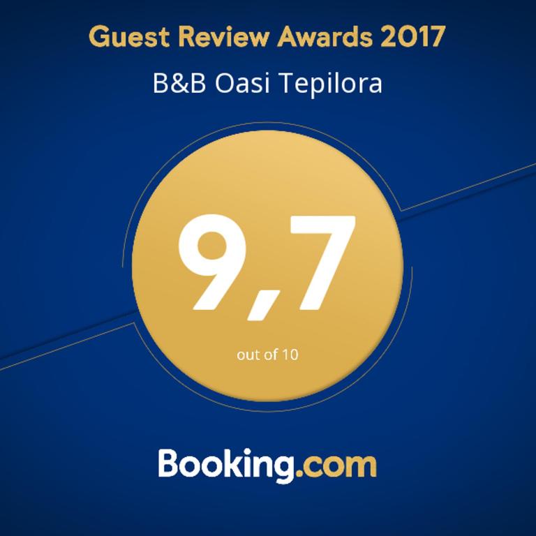 Certifikát, hodnocení, plakát nebo jiný dokument vystavený v ubytování B&B Oasi Tepilora