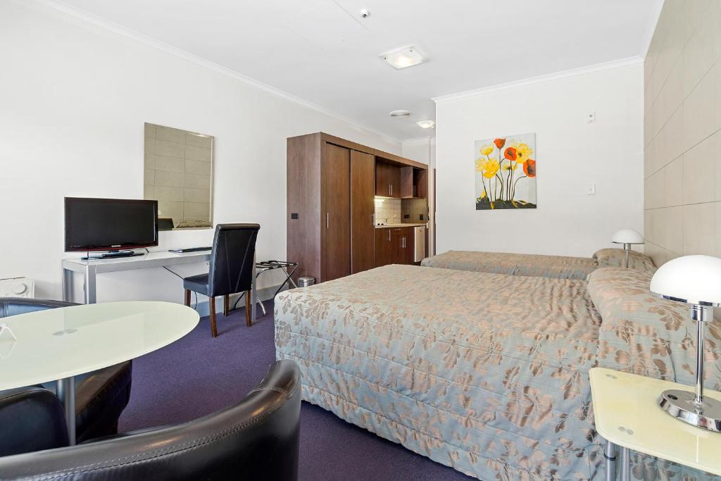 TV a/nebo společenská místnost v ubytování Amethyst Court Motor Lodge