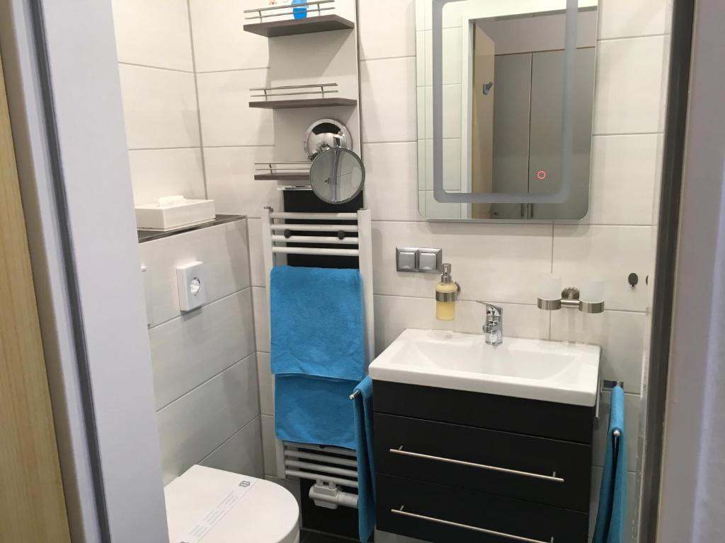 Koupelna v ubytování Pension Haus Wanninger