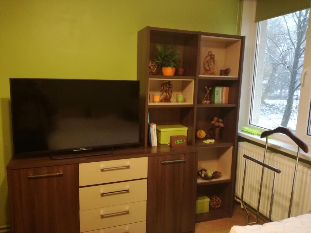 TV a/nebo společenská místnost v ubytování Green Apartment