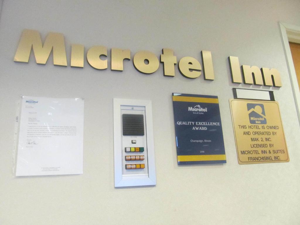 Certifikát, hodnocení, plakát nebo jiný dokument vystavený v ubytování Microtel Inn by Wyndham Champaign