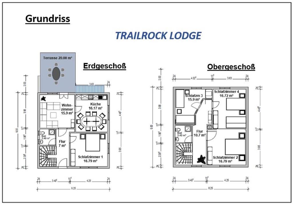 Půdorys ubytování Trailrock Lodge