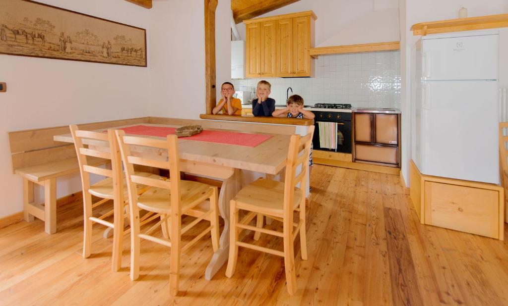 Kuchyň nebo kuchyňský kout v ubytování Albergo Diffuso Dolomiti