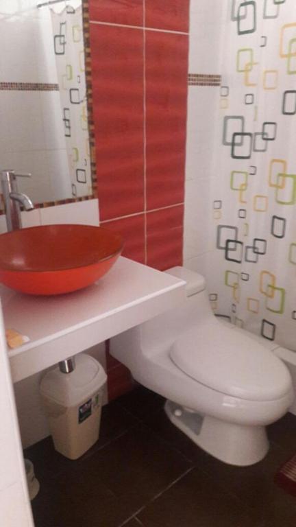 Koupelna v ubytování Hostal Camiluz