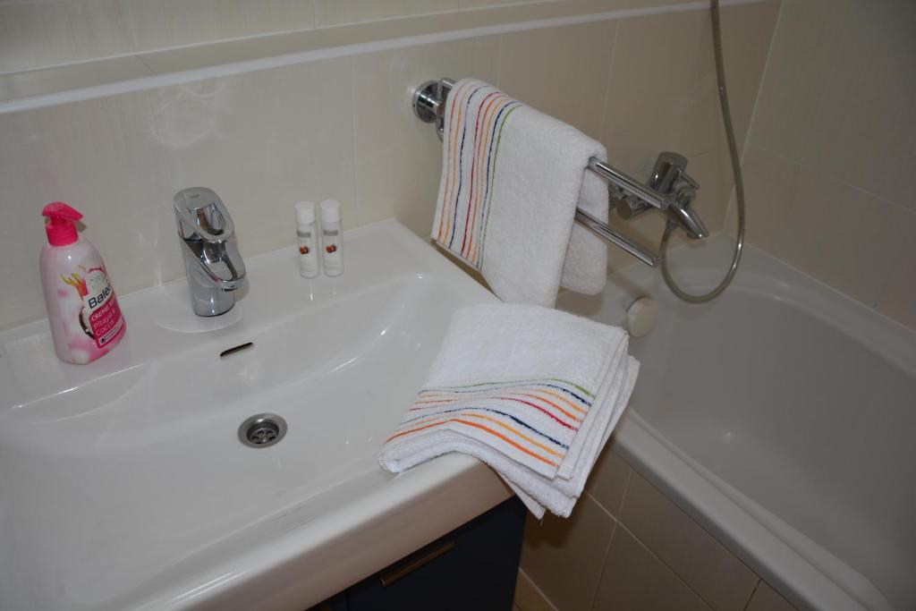 Koupelna v ubytování Apartmán Zderadova