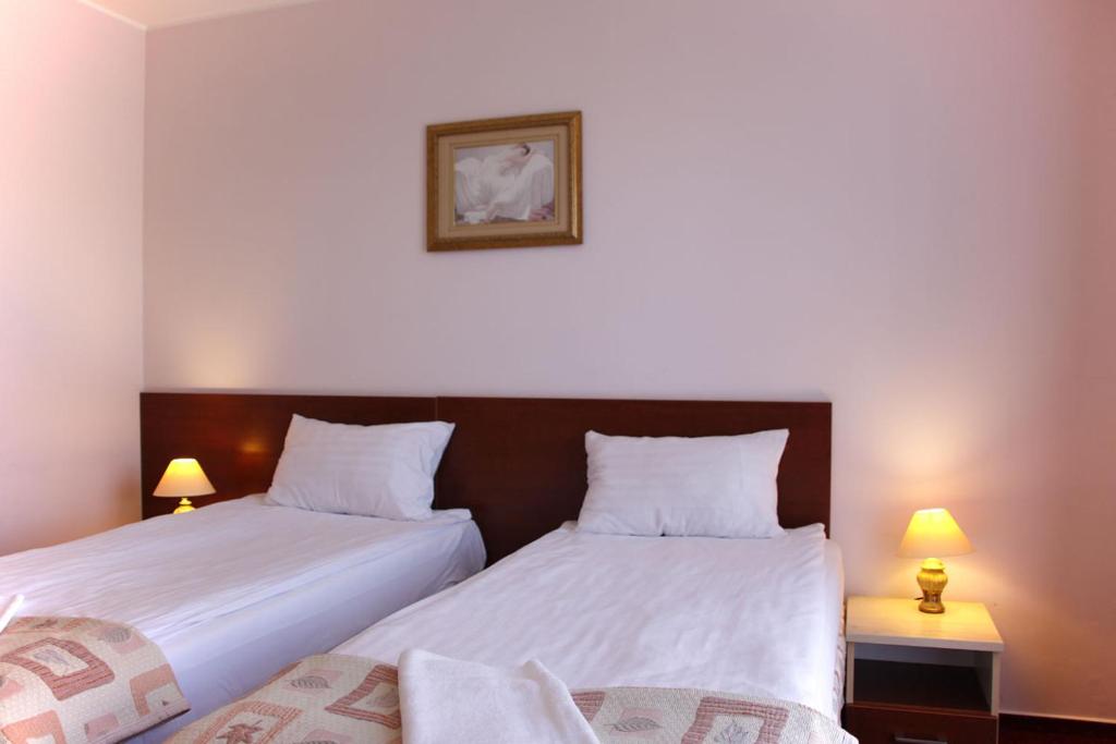 Łóżko lub łóżka w pokoju w obiekcie Hotel Aleksander