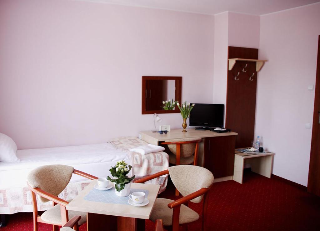 Telewizja i/lub zestaw kina domowego w obiekcie Hotel Aleksander