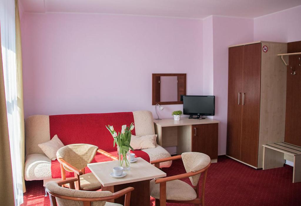 Telewizja i/lub zestaw kina domowego w obiekcie Hotel Aleksander