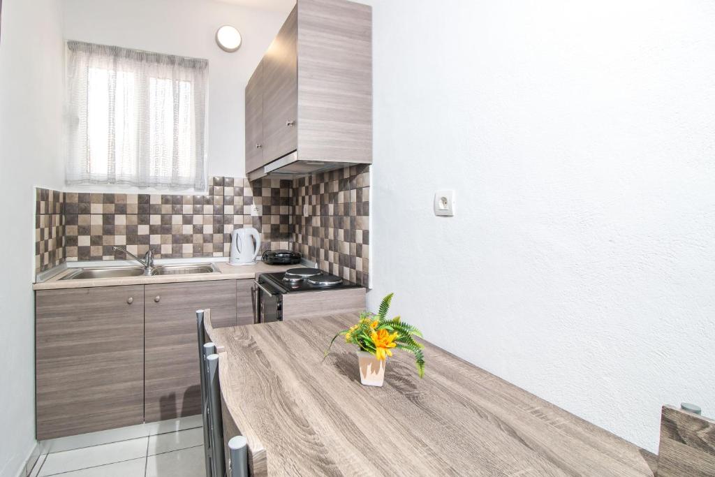 Kuchyň nebo kuchyňský kout v ubytování Toulas Studios & Apts No2