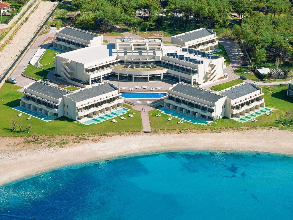 an aerial view of a resort on the beach at Grecotel Astir Alexandroupolis in Alexandroupoli