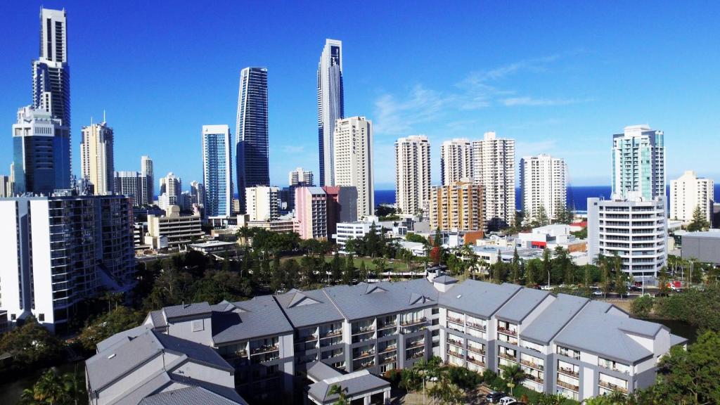 Nespecifikovaný výhled na destinaci Gold Coast nebo výhled na město při pohledu z rezortu