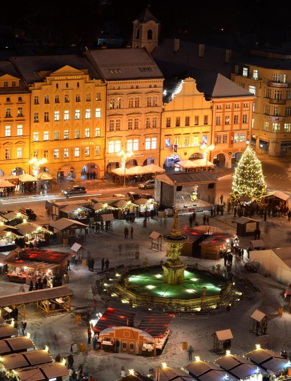 Nespecifikovaný výhled na destinaci České Budějovice nebo výhled na město při pohledu z hotelu