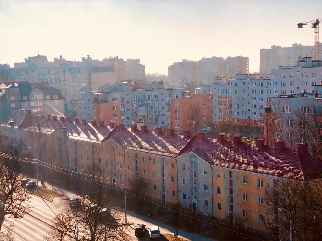 カリーニングラードにあるApartment on ulitsa Yuriya Gagarina 16 Vの建物を背景に見える街並み