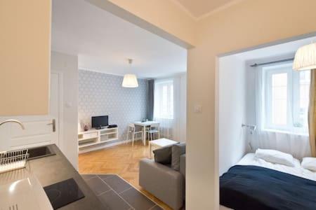 Posteľ alebo postele v izbe v ubytovaní River Side Apartment Old Town