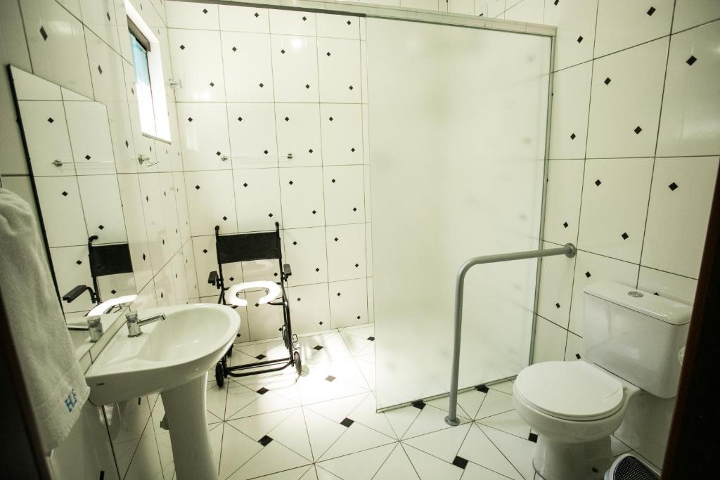Koupelna v ubytování Hotel Folley