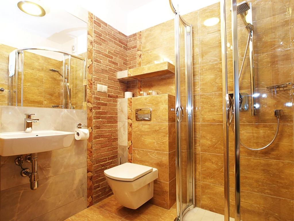 Koupelna v ubytování Hotel Fajkier
