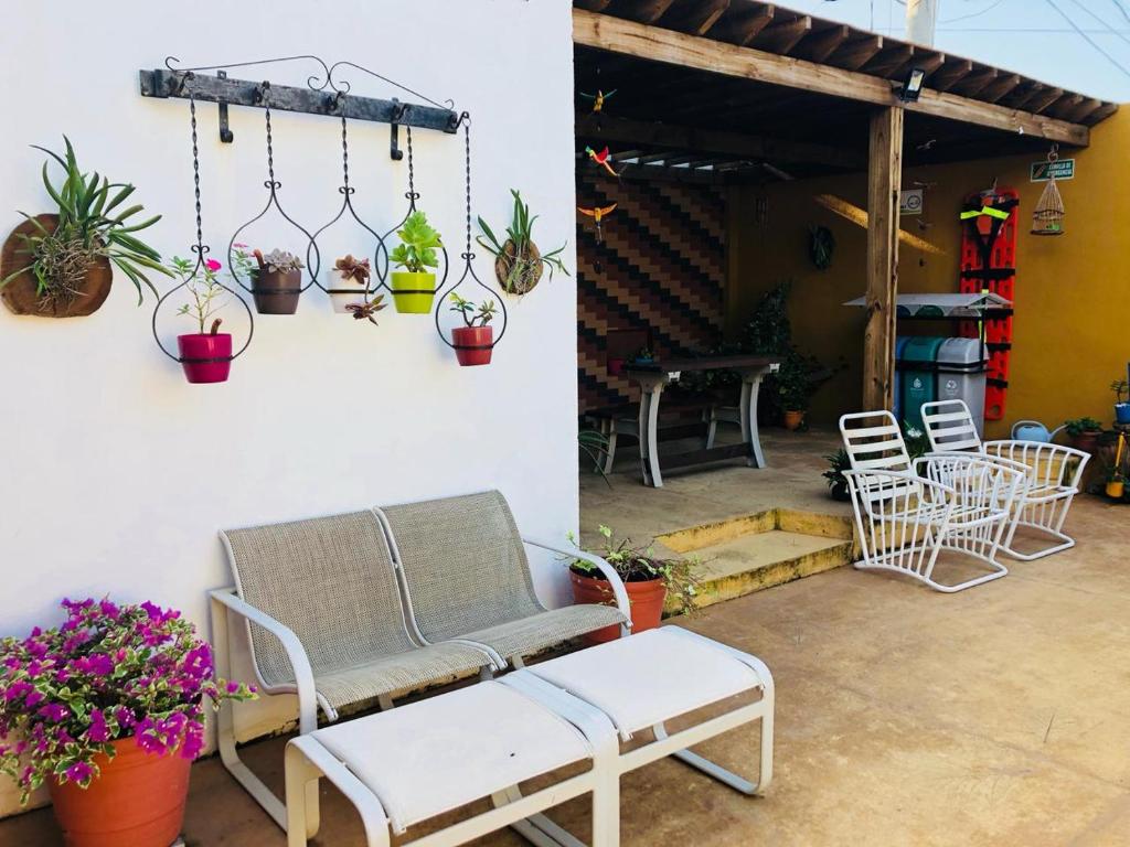 Patio nebo venkovní prostory v ubytování Hospedaje Solymar Sarie Bay