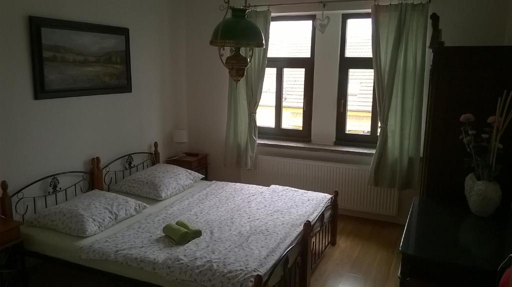Postel nebo postele na pokoji v ubytování Penzion Večerka