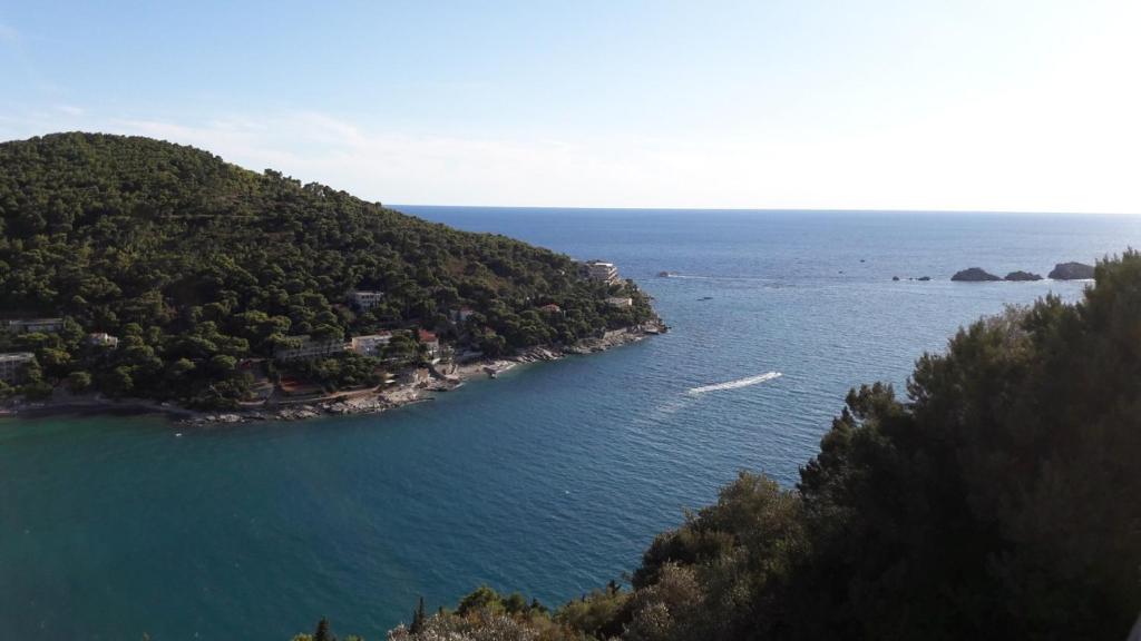 an island in the middle of a large body of water at Ana Guesthouse in Dubrovnik