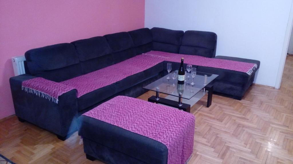 a living room with a couch and a table at Apartments Tepić in Banja Luka