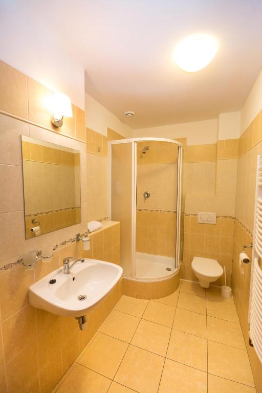 Koupelna v ubytování Hotel Na Kocandě