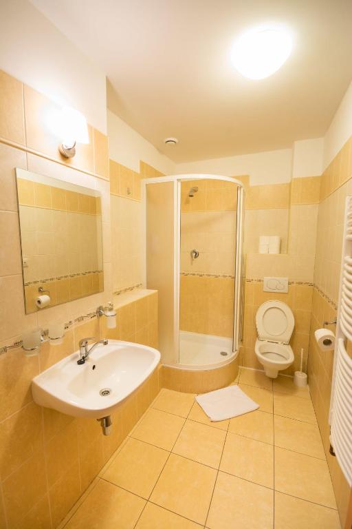 Koupelna v ubytování Hotel Na Kocandě