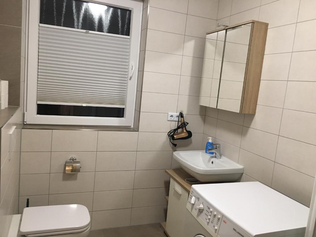 Koupelna v ubytování Ferienwohnung am DOC