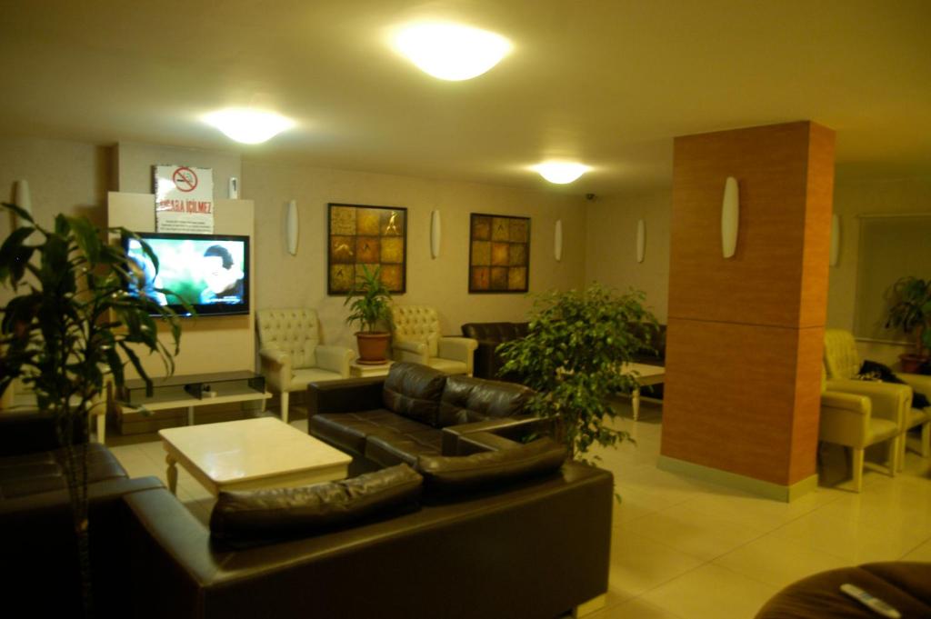 TV a/nebo společenská místnost v ubytování Merdan Hotel