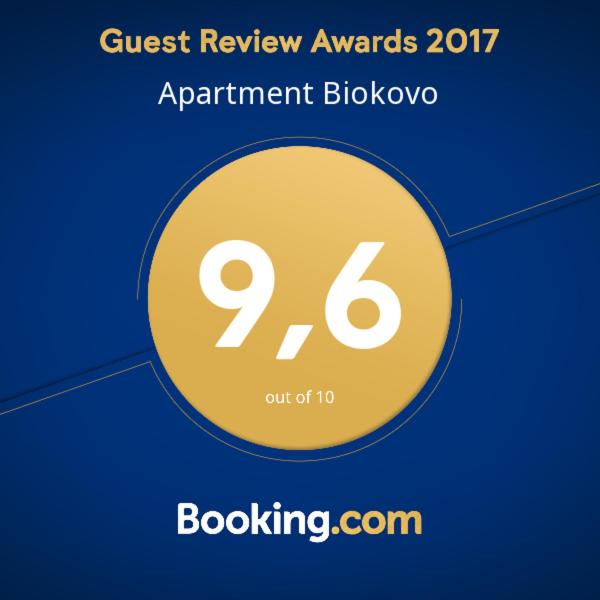 Certifikát, ocenenie alebo iný dokument vystavený v ubytovaní Apartment Biokovo