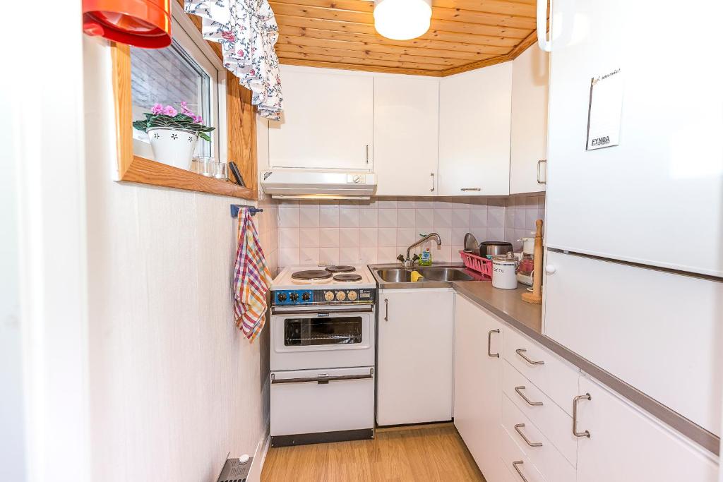 Kuchyň nebo kuchyňský kout v ubytování Olofsbo Camping