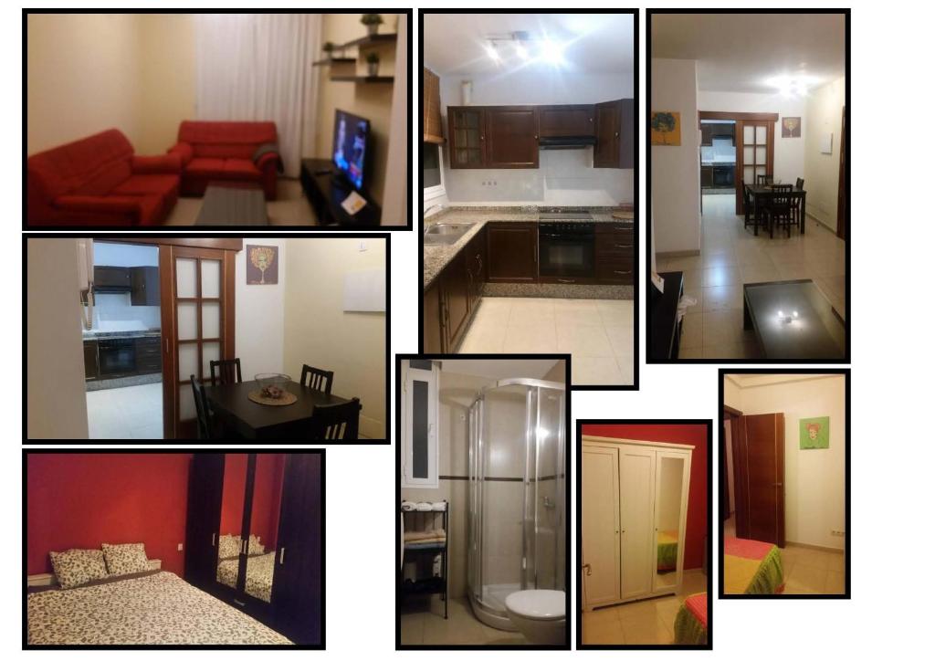 a collage of photos of a kitchen and a living room at Piso Arrecife Centro A in Arrecife