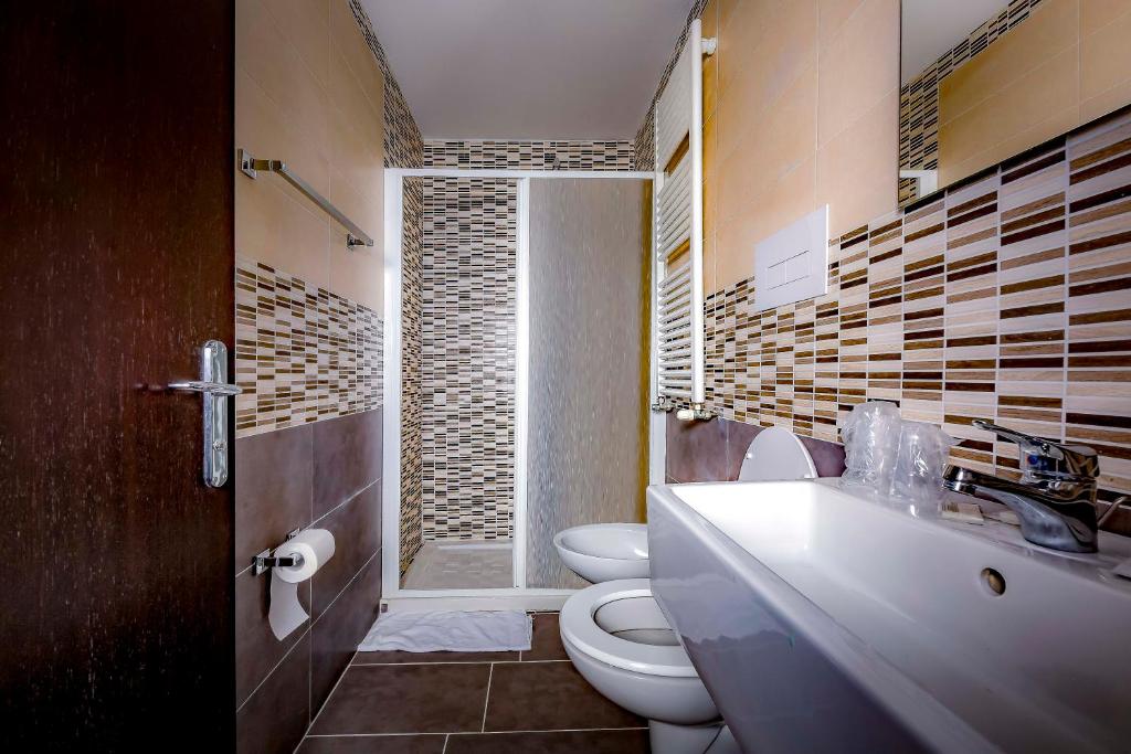 Koupelna v ubytování Hotel Trieste