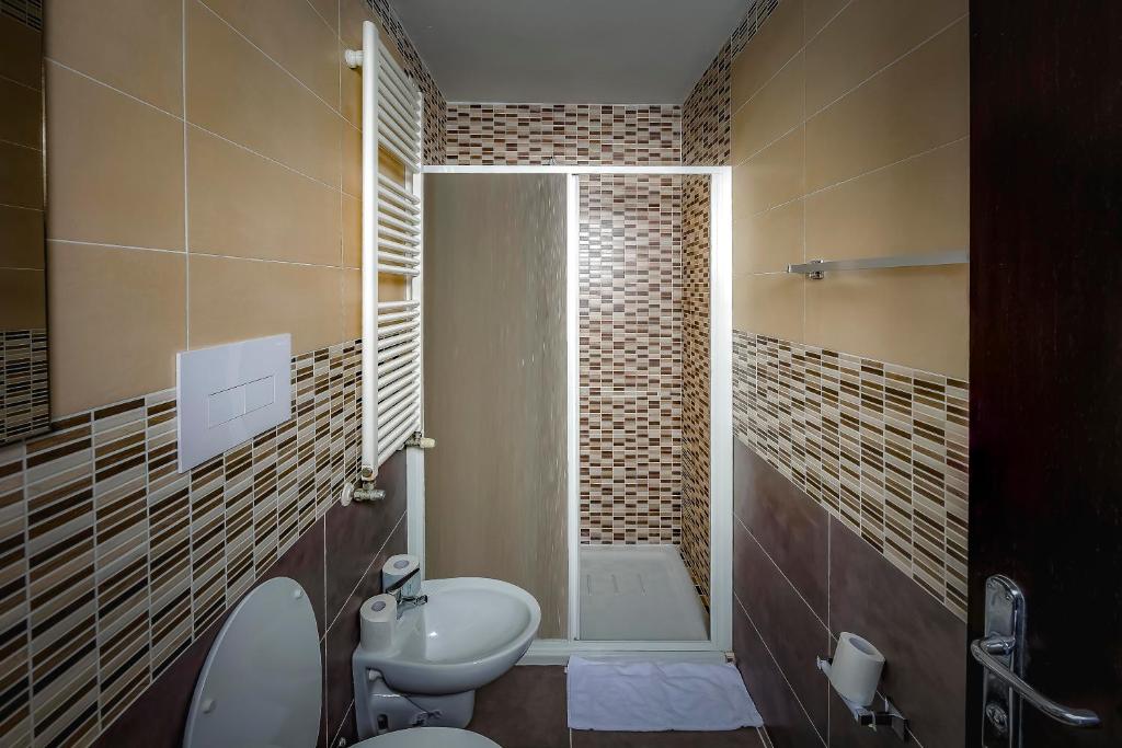 Koupelna v ubytování Hotel Trieste