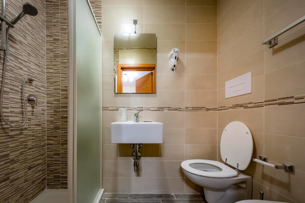 Koupelna v ubytování Hotel Trieste