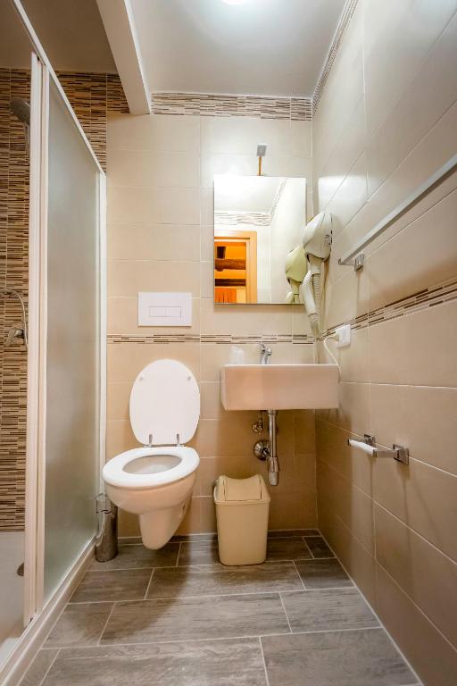 Koupelna v ubytování Hotel Trieste