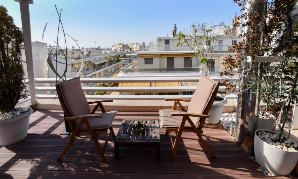 Balkón alebo terasa v ubytovaní Athens Squared Apartments