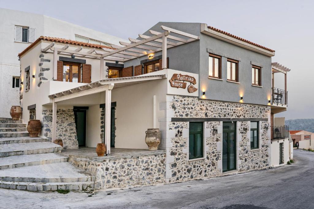 a house with a stone facade at Patriko House in Plakias