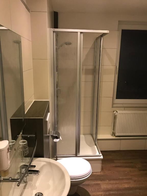 Koupelna v ubytování Wolthusen