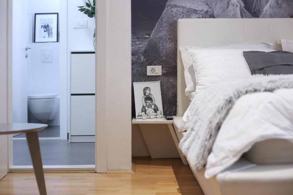 Posteľ alebo postele v izbe v ubytovaní Apartmani Leo-Marin