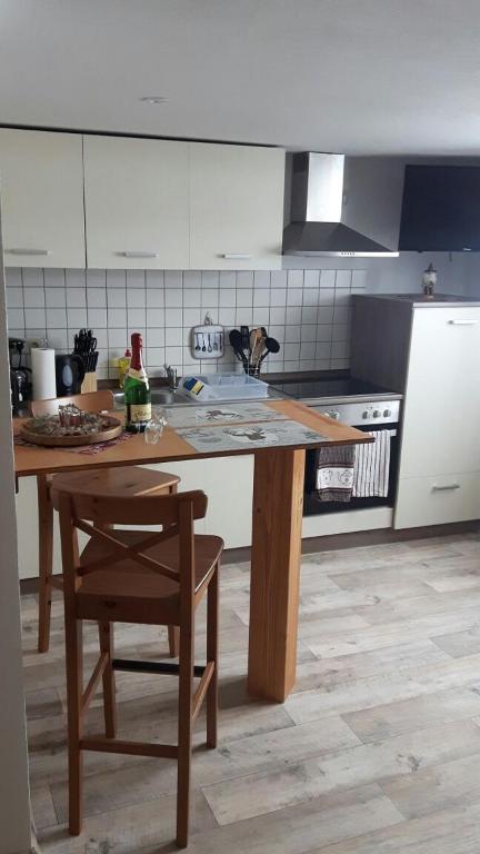 Kuchyň nebo kuchyňský kout v ubytování Fewo mit Fichtelberg und Keilbergblick