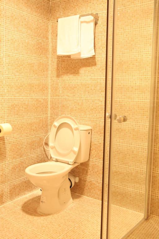 Koupelna v ubytování Idelson Hotel
