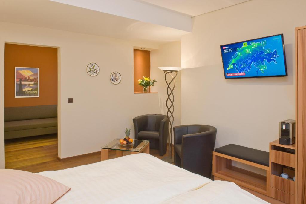TV a/nebo společenská místnost v ubytování Hotel Ambassador