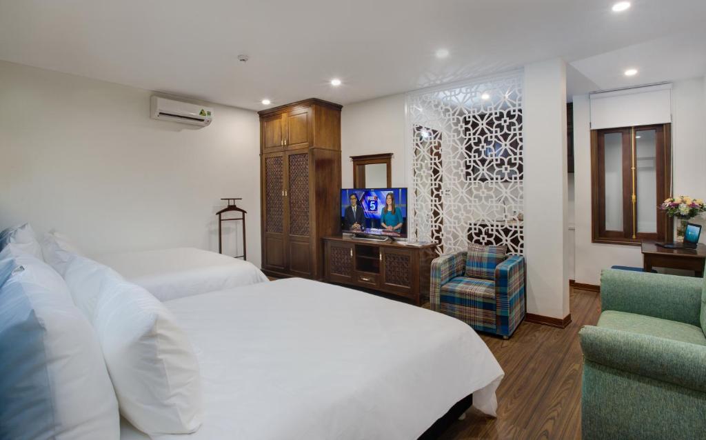 TV a/nebo společenská místnost v ubytování Maro Hotel