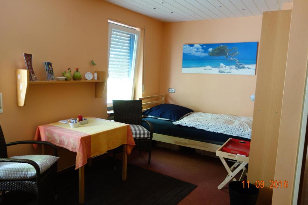 Postel nebo postele na pokoji v ubytování Haus Weschke
