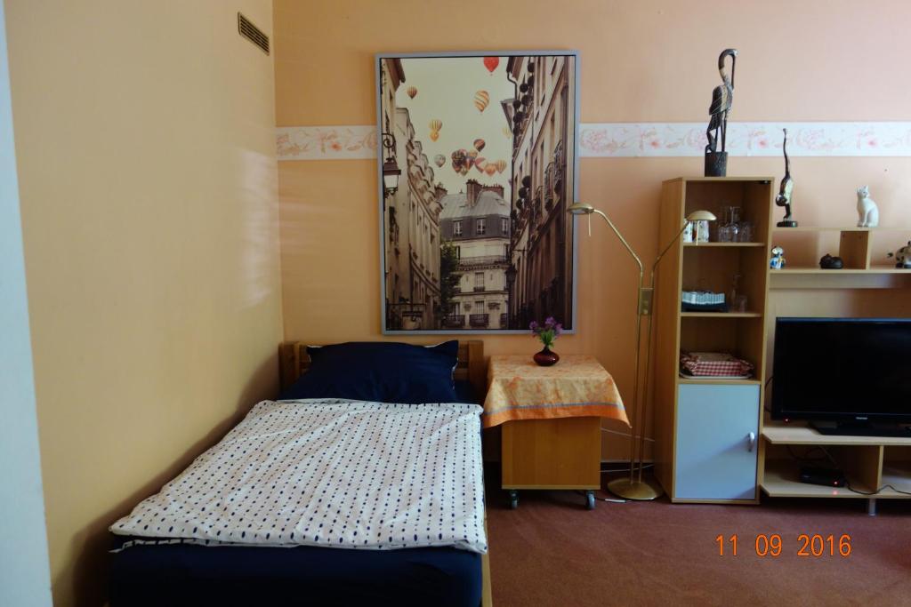Postel nebo postele na pokoji v ubytování Haus Weschke