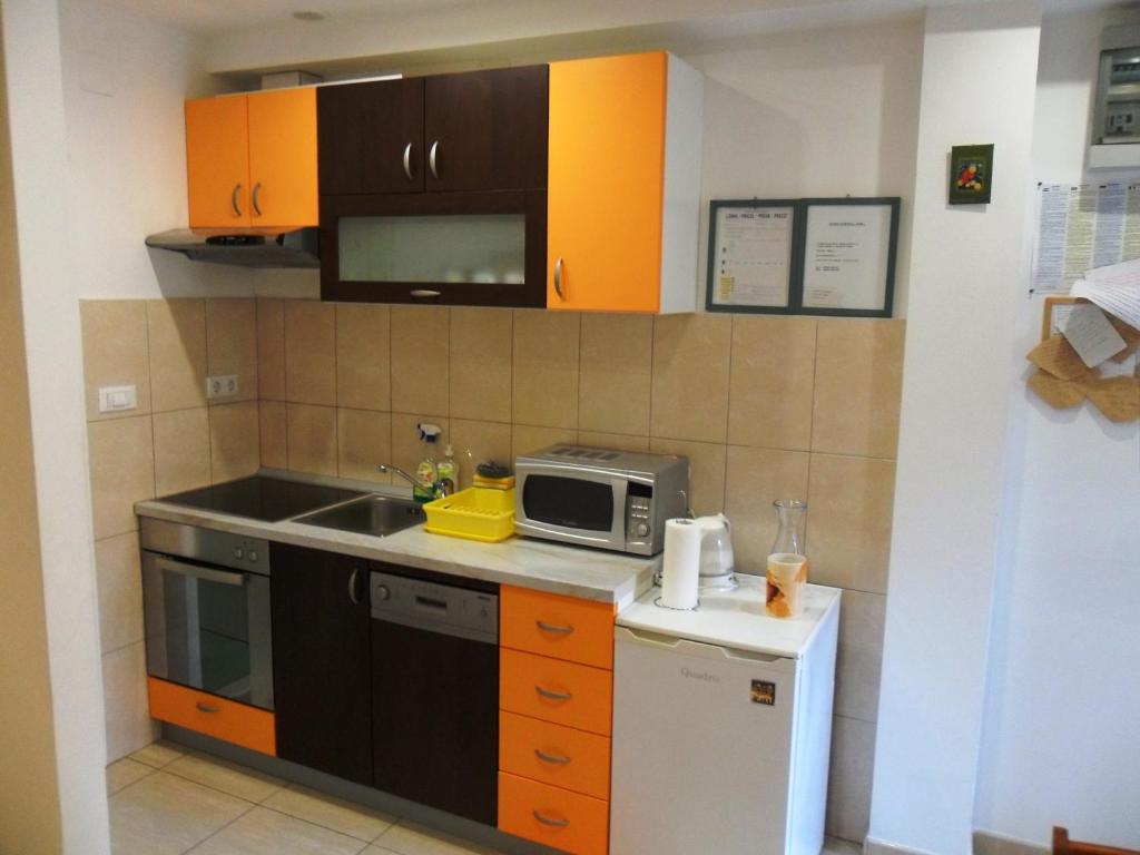 Kuchyň nebo kuchyňský kout v ubytování Apartments Villa Dube